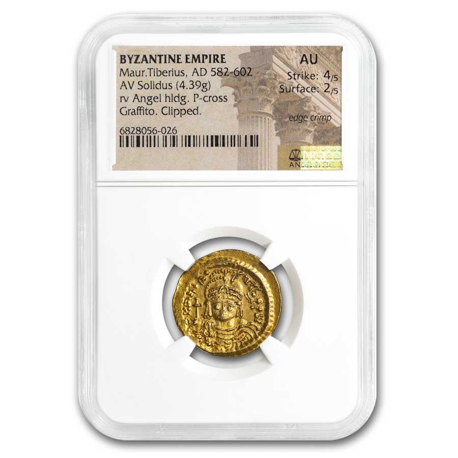 Buy 582-602 AD Byzantine Gold Solidus Tiberius AU | APMEX