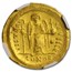 Byzantine Gold Solidus of Justinian I MS NGC (527-565 AD)