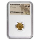 Byzantine Gold Tremissis Justinian I (527-565 AD) Ch VF NGC Byzantine Gold Tremissis Justinian I (527-565 AD) Ch VF NGC