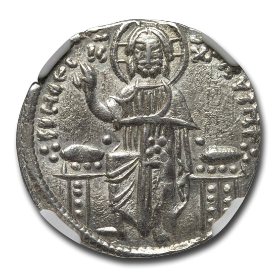 Byzantine Silver Basilicon And. II & Mich. IX (1294-1320) AU NGC Byzantine Silver Basilicon And. II & Mich. IX (1294-1320) AU NGC