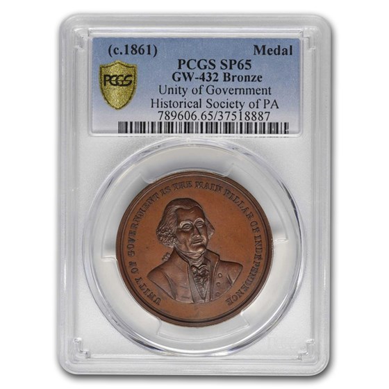 (c.1861) Unity of Government Medal SP-65 PCGS (c.1861) Unity of Government Medal SP-65 PCGS