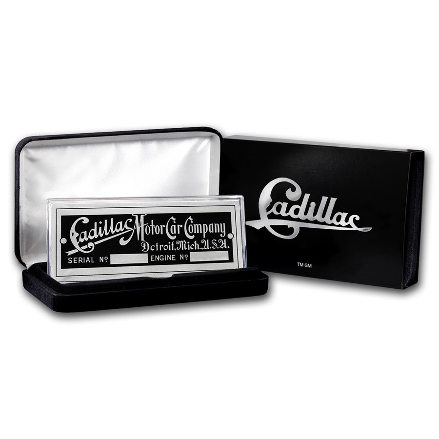 Cadillac Motor Car Company Emblem Plate 4 oz Silver w/ Box & COA