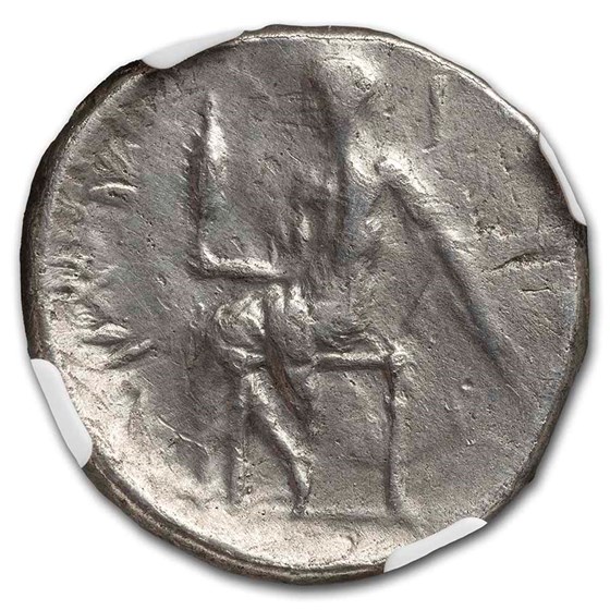 Buy Calabria Taras AR Didrachm (470-425 BC) VF NGC (Overstruck) | APMEX