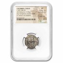 Calabria Taras AR Didrachm Boy on Dolphin (302-280 BC) VF NGC 4/3