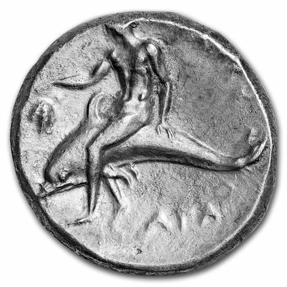 Calabria Taras AR Didrachm Horsman Crowns (281-240 BC) AU Calabria Taras AR Didrachm Horsman Crowns (281-240 BC) AU
