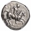 Calabria Taras AR Didrachm Rider w/shield (281-240 BC) XF NGC