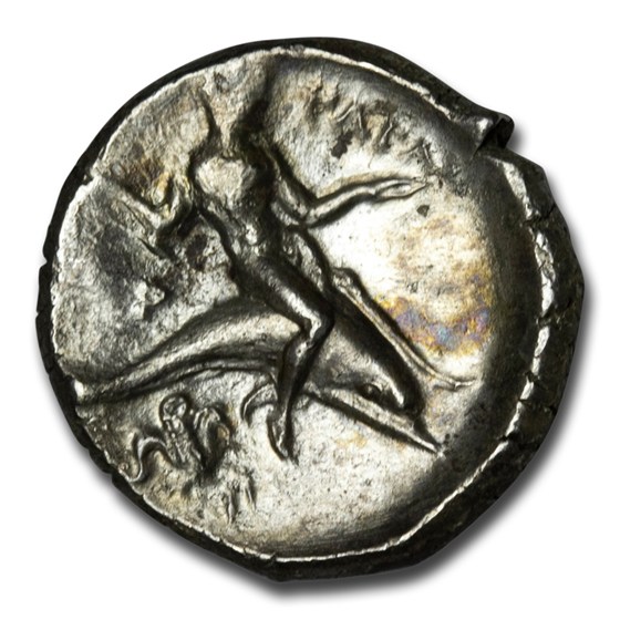 Buy Calabria Taras AR Didrachm Rider w/shield (4th-3rd cent BC) Ch XF ...