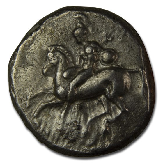 Calabria Taras AR Didrachm Rider w/shield (4th-3rd cent BC) VF Calabria Taras AR Didrachm Rider w/shield (4th-3rd cent BC) VF