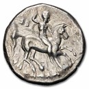 Calabria Tarentum AR Stater Rider (302-281 BC) Ch XF (Vlasto-695)