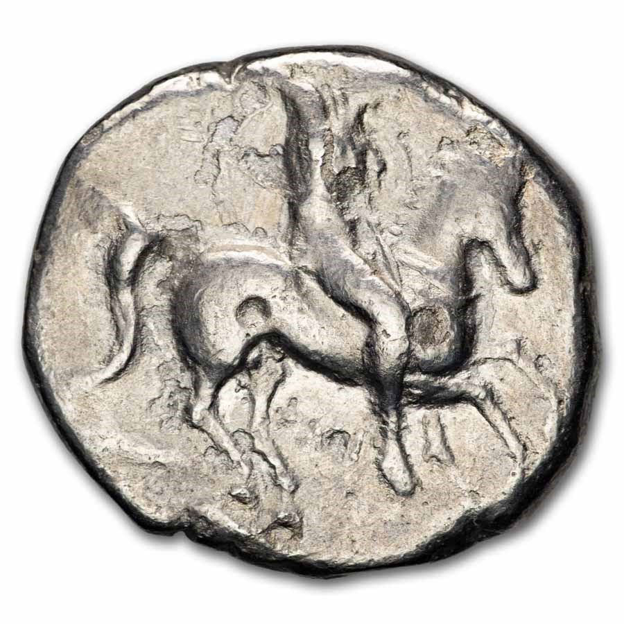 Calabria Tarentum AR Stater Rider (334-330 BC) Ch XF (Vlasto-583)