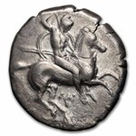 Calabria Tarentum AR Stater Rider (334-330 BC) Ch XF (Vlasto-595)