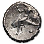 Calabria Tarentum AR Stater Rider (334-330 BC) Ch XF (Vlasto-595)