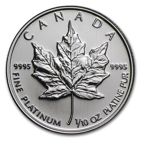 Canada 1/10 oz Platinum Maple Leaf BU (Random Year)