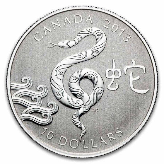 Canada 1/2 oz Proof Silver $10 Lunar (Random)