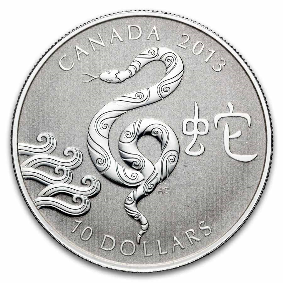 Canada 1/2 oz Proof Silver $10 Lunar (Random)