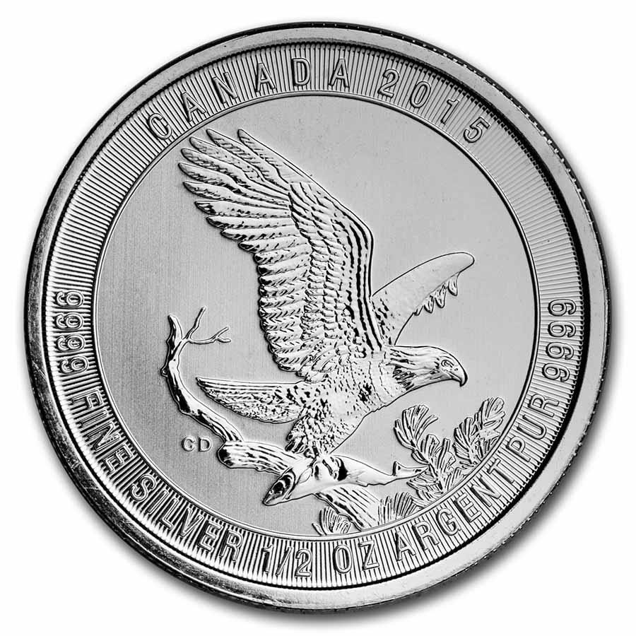 2016 Canada $2 0.5oz 1/2oz Bald Eagle .9999 Fine Silver Bullion coin Canadian BU 