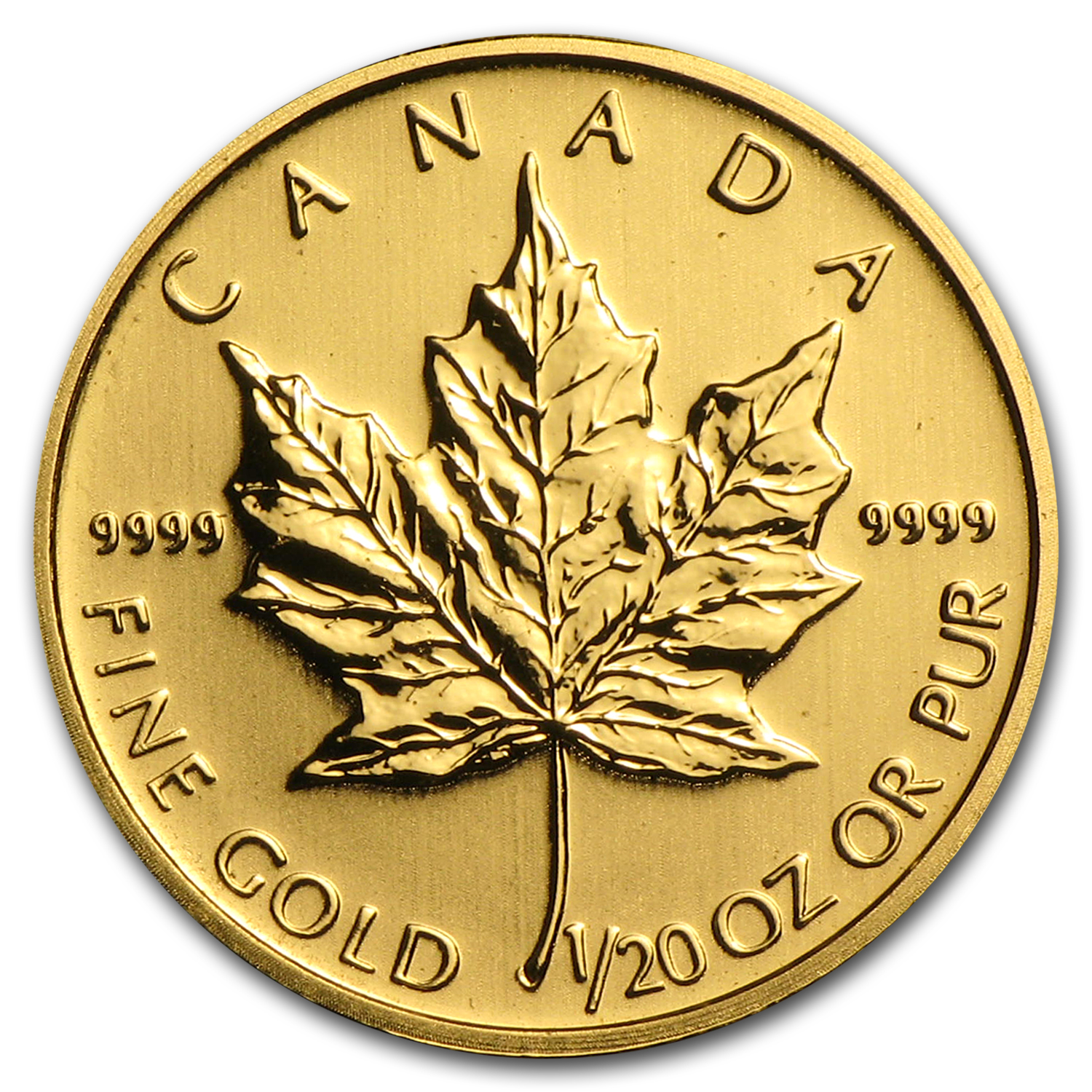 CANADIAN COIN CAPSULES  14mm 1/20 oz #1 pkg of 5 GOLD MAPLE LEAFS 