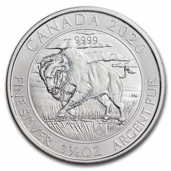 Canada 1.25 oz Silver $8 Bison BU (Random Year, Abrasions) Canada 1.25 oz Silver $8 Bison BU (Random Year, Abrasions)