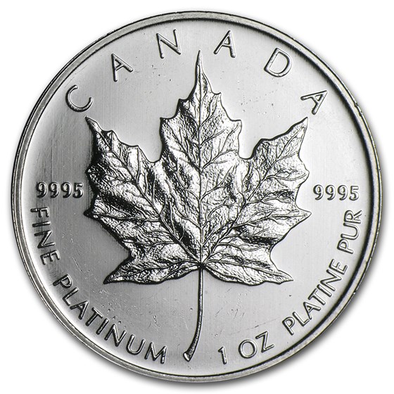 Canada 1 oz Platinum Maple Leaf (Random Year, Abrasions) Canada 1 oz Platinum Maple Leaf (Random Year, Abrasions)