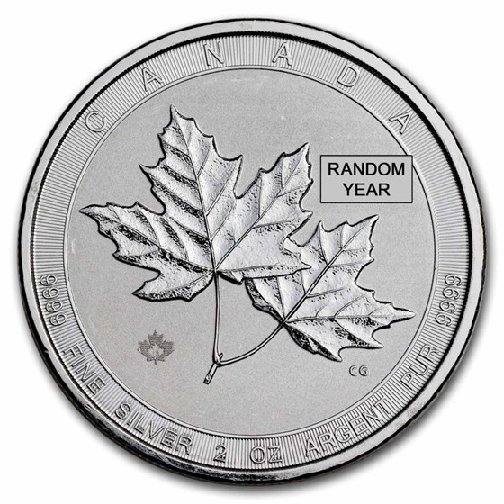 Canada 2 oz Silver $10 Twin Maples BU (Random Year, Abrasions) Canada 2 oz Silver $10 Twin Maples BU (Random Year, Abrasions)