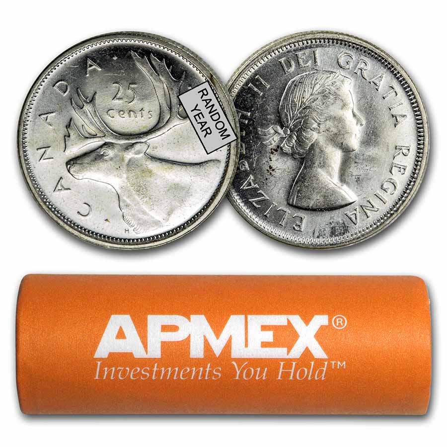 Canada 80% Silver Coins - $10 Face Value Roll - Quarters