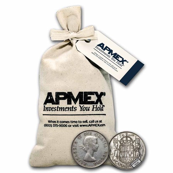 Canada 80% Silver Coins - $100 Face Value Bag - Halves Canada 80% Silver Coins - $100 Face Value Bag - Halves