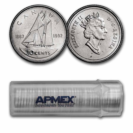 Canada Clad Coins - $5 Face Value Roll - Dime Canada Clad Coins - $5 Face Value Roll - Dime