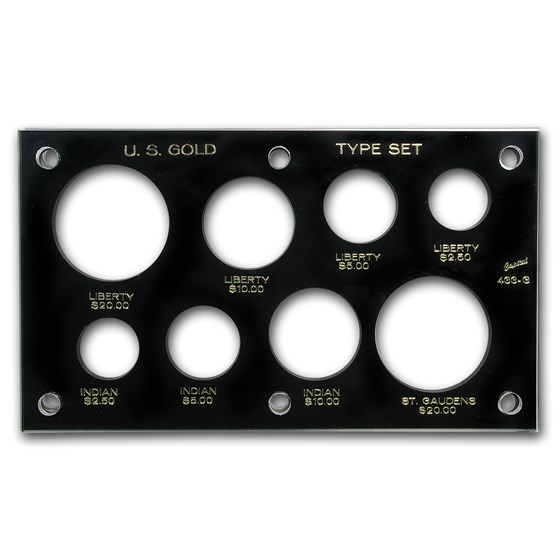 Capital Plastic Hard Currency Holder 433G - US Gold Type Set Capital Plastic Hard Currency Holder 433G - US Gold Type Set