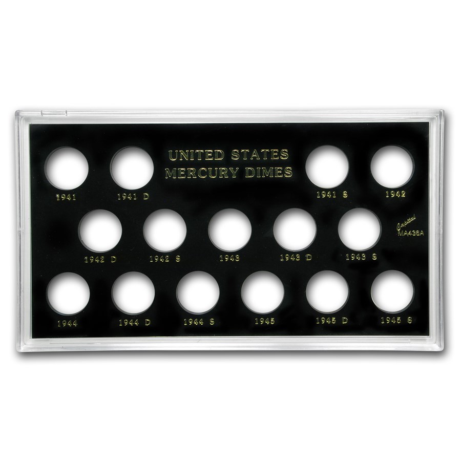 Capital Plastic Hard Currency Holder MA436A - US Mercury Dime Set