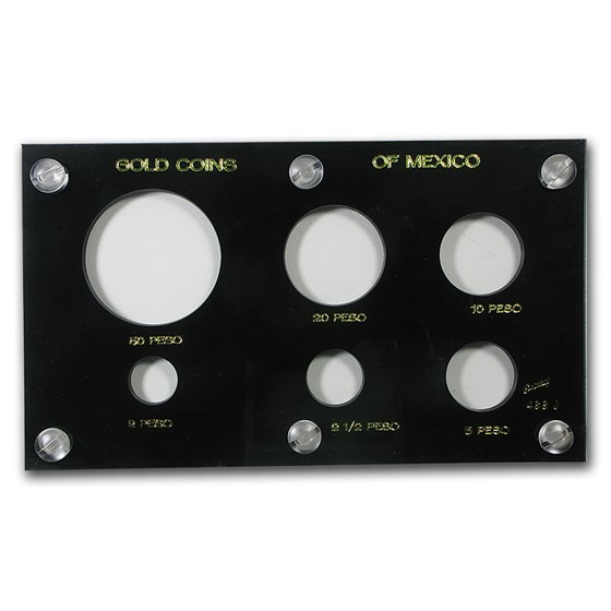 Capital Plastics Acrylic Holder - Mexico Gold Peso Set (Black) Capital Plastics Acrylic Holder - Mexico Gold Peso Set (Black)