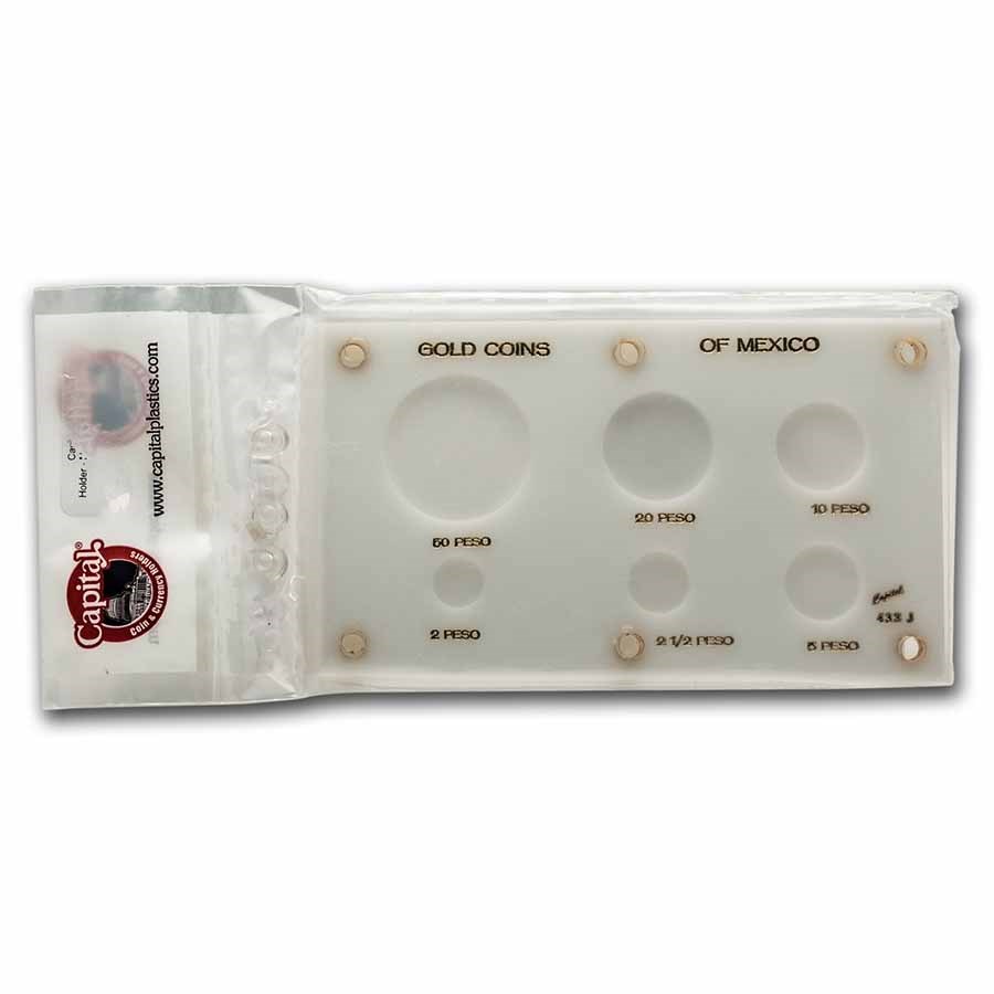 Capital Plastics Acrylic Holder - Mexico Gold Peso Set (White)