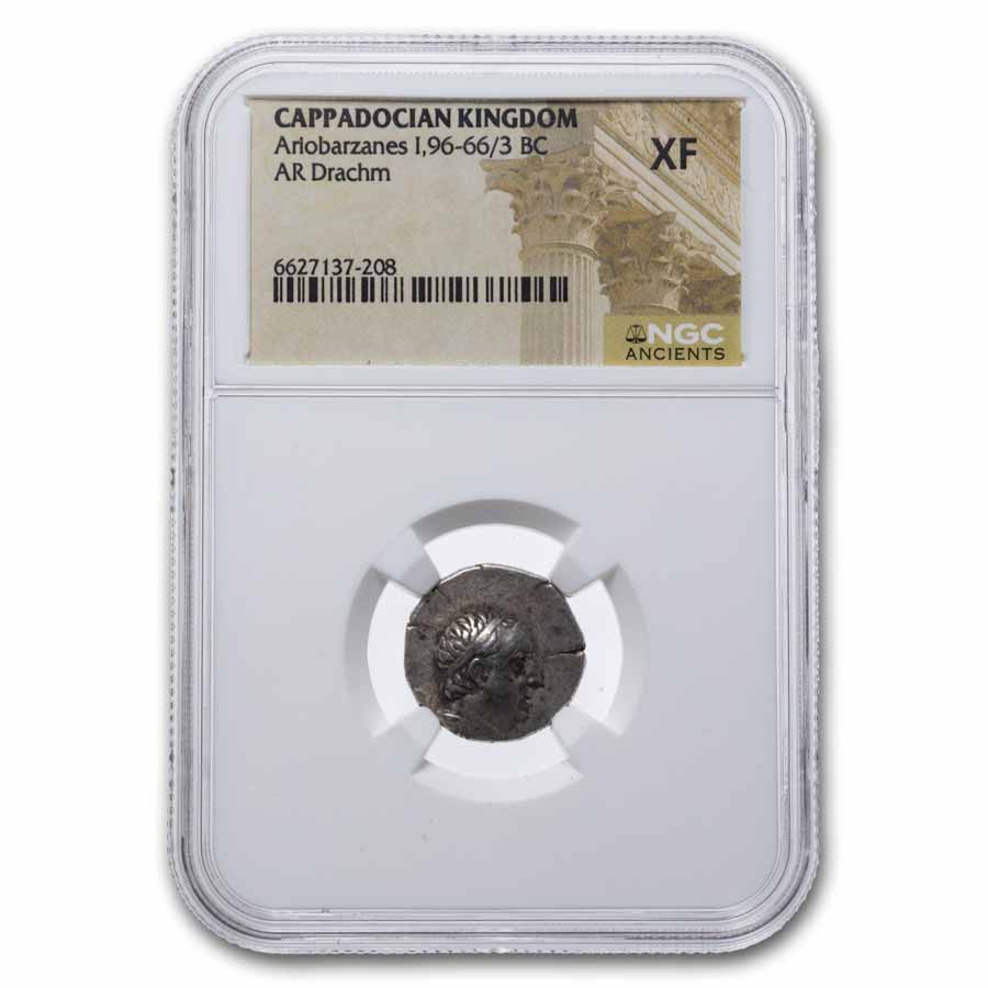 Cappadocian Kingdom AR Drachm Ariobarzanes I 96-63 BC, XF NGC