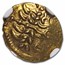 Catuvellauni, Trinivantes Gold Quarter Stater (60-20 BC) MS NGC