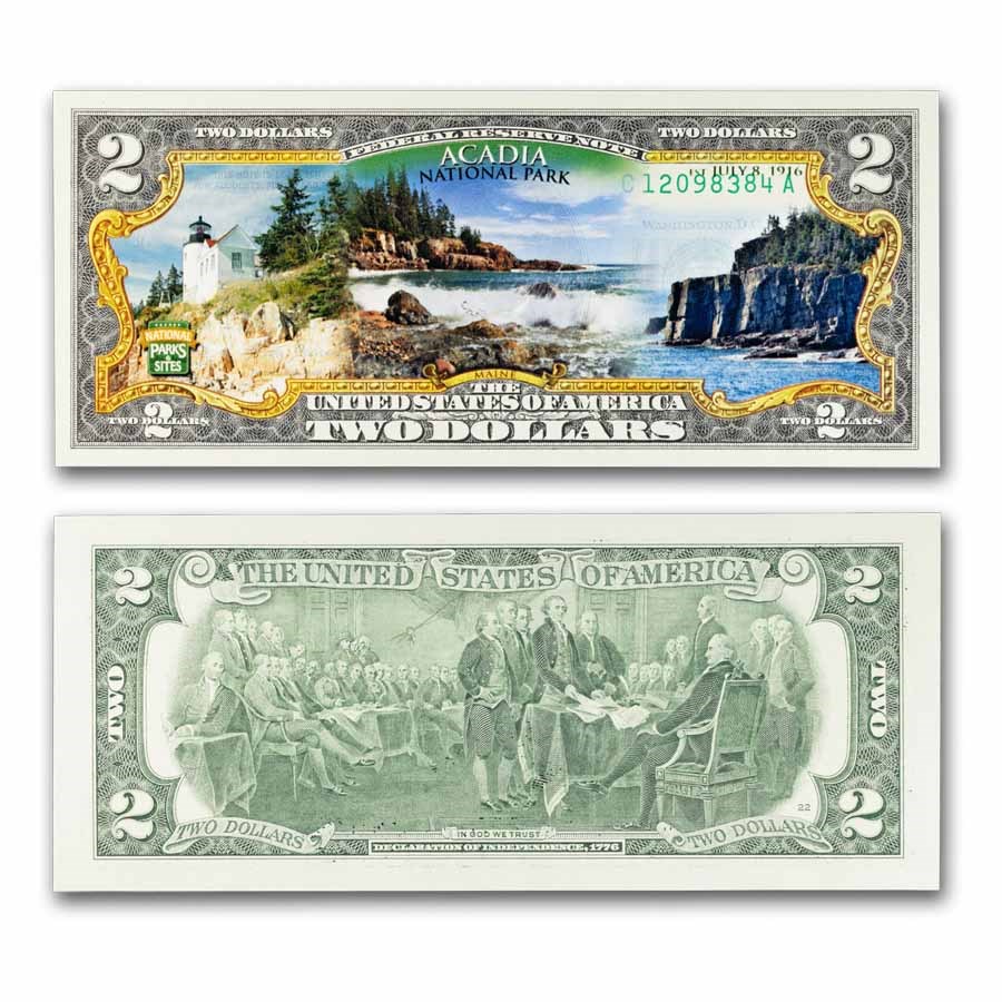 Celebrating America $2 Bill - Acadia National Park