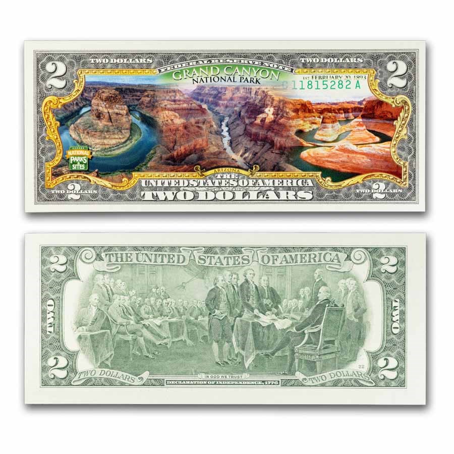 Celebrating America $2 Bill - Grand Canyon National Park