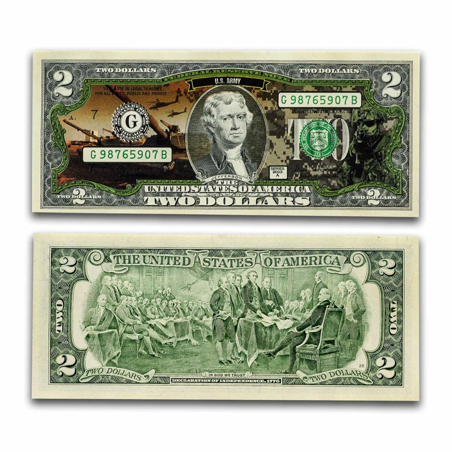 Celebrating America $2 Bill - The U.S. Army