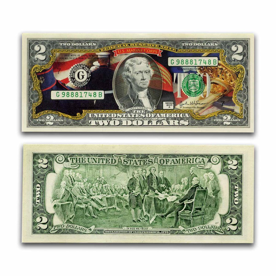 Celebrating America $2 Bill - The U.S. Marines