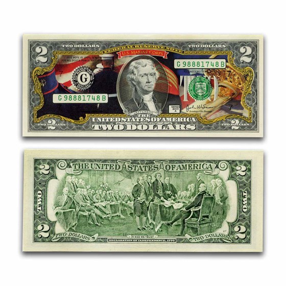 Celebrating America $2 Bill - The U.S. Marines Celebrating America $2 Bill - The U.S. Marines