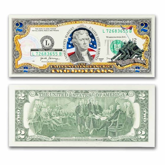 Celebrating America $2 Bill - Vintage U.S. Marines