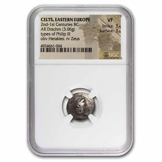 Celts East Europe AR Drachm (4th-3rd Century BC) VF NGC Celts East Europe AR Drachm (4th-3rd Century BC) VF NGC