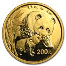 China 1/2 oz Gold Panda BU (Random Year, Not Sealed)