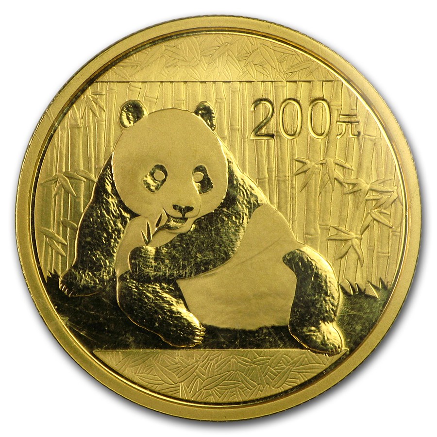 China 1/2 oz Gold Panda BU (Random Year, Sealed)