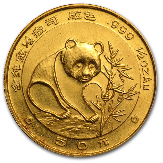 China 1/2 oz Gold Pandas (Abrasions) China 1/2 oz Gold Pandas (Abrasions)