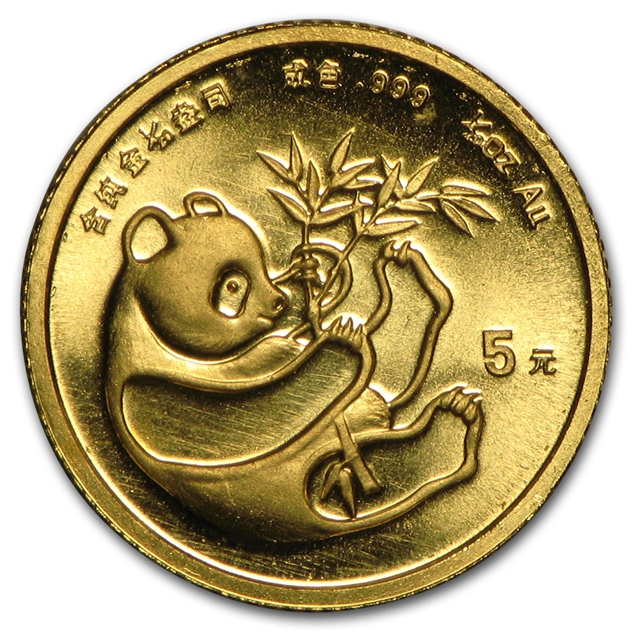 China 1/20 oz Gold Panda BU (Random Year, Not Sealed)