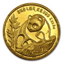China 1/4 oz Gold Panda BU (Abrasions)