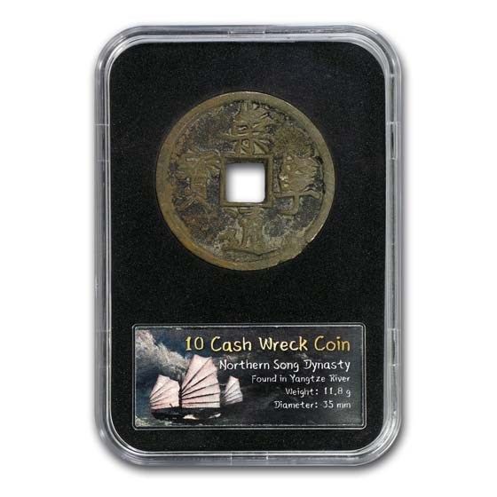 China 10 Cash Emperor Hui Tsung Yangtze River Shipwreck China 10 Cash Emperor Hui Tsung Yangtze River Shipwreck