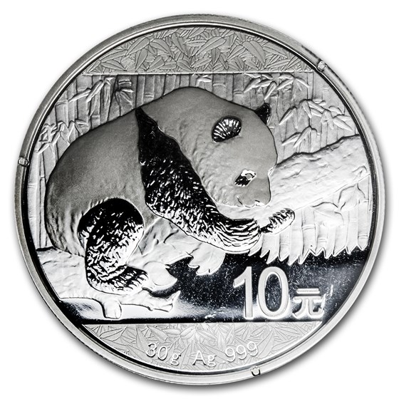 China 30 gram Silver Panda BU (Random, Spotted, Abrasions) China 30 gram Silver Panda BU (Random, Spotted, Abrasions)