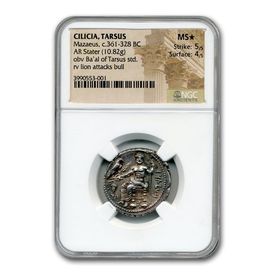 Cilicia,Tarsus Mazaeus AR Silver Stater (c. 361-328 BC) MS* NGC Cilicia,Tarsus Mazaeus AR Silver Stater (c. 361-328 BC) MS* NGC