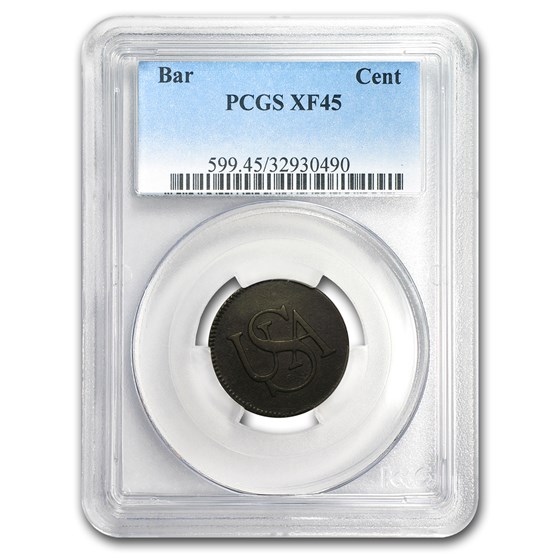 (Circa 1785) USA Bar Cent XF-45 PCGS