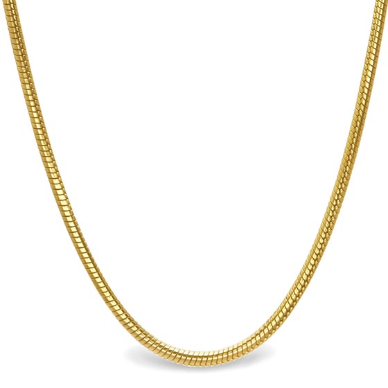 Classic Round Snake 14k Gold Necklace - 16 in. Classic Round Snake 14k Gold Necklace - 16 in.